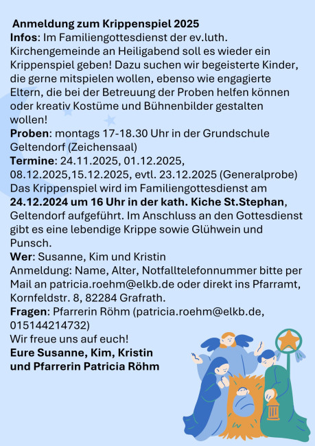 Krippenspiel Geltendorf